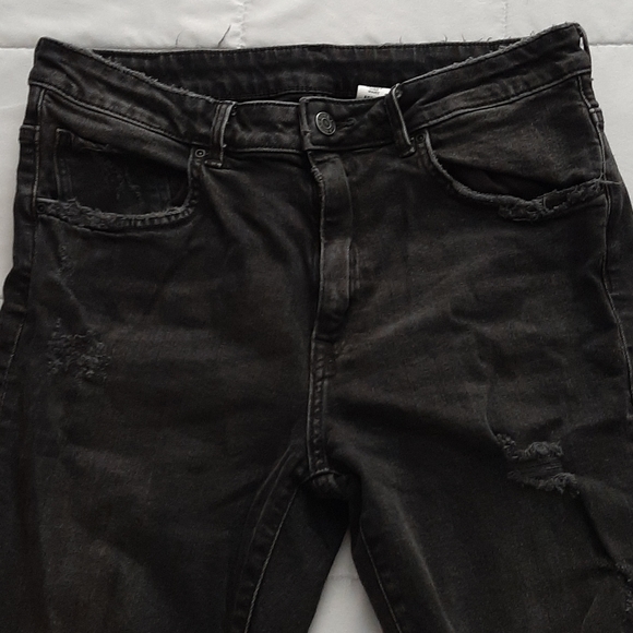 & Denim black distressed skinny high waist jeans - Picture 2 of 11